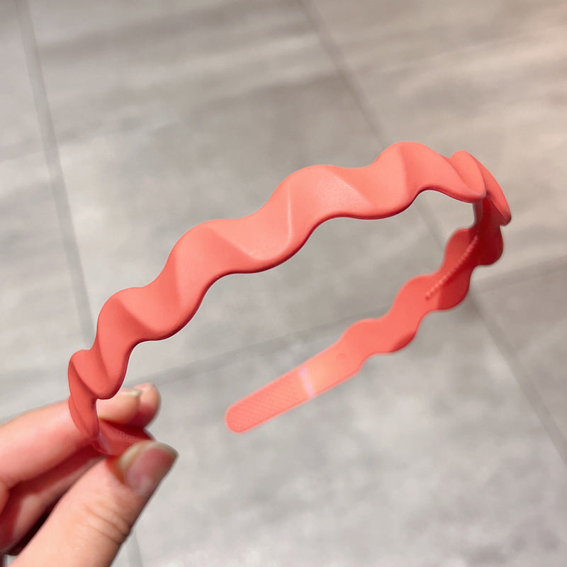 Solid Matte Spray Painted Hair Band For Women's Wave Wash Face