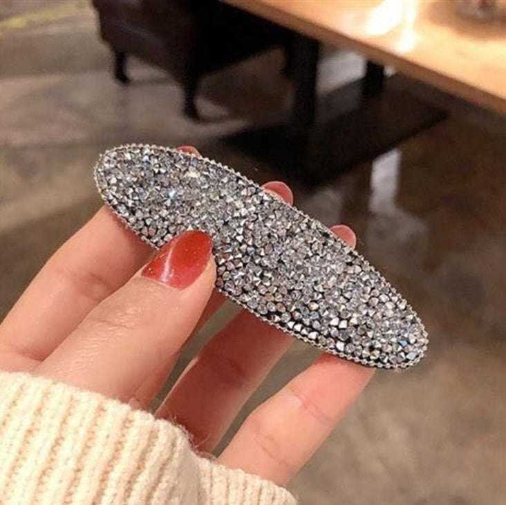 Geometric crystal rhinestone hair clip