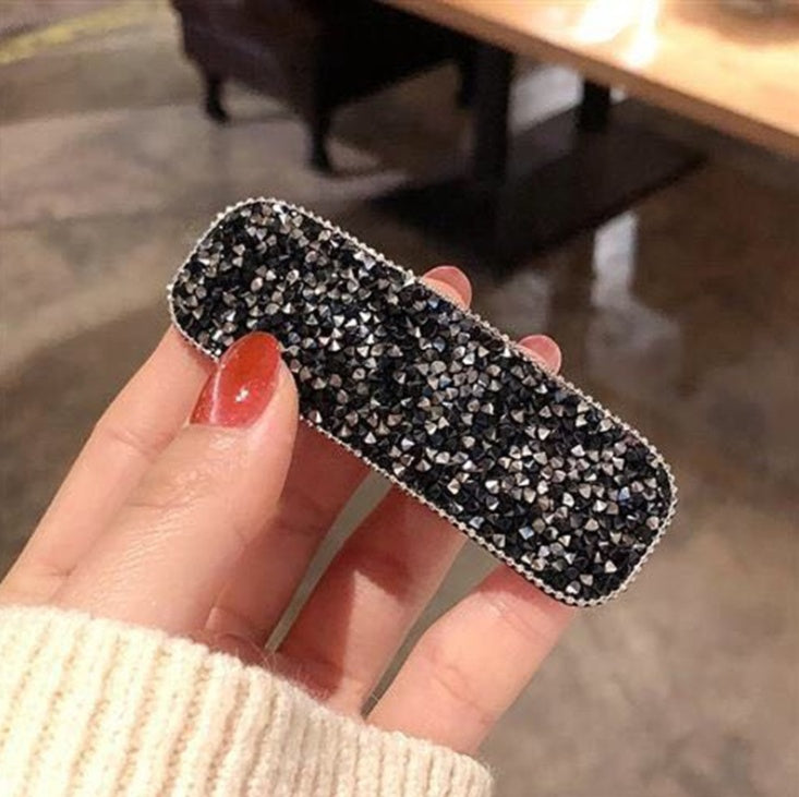 Geometric crystal rhinestone hair clip