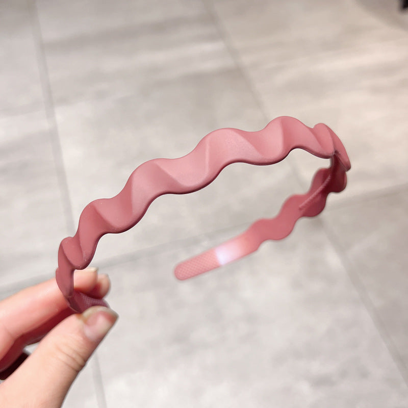 Solid Matte Spray Painted Hair Band For Women's Wave Wash Face