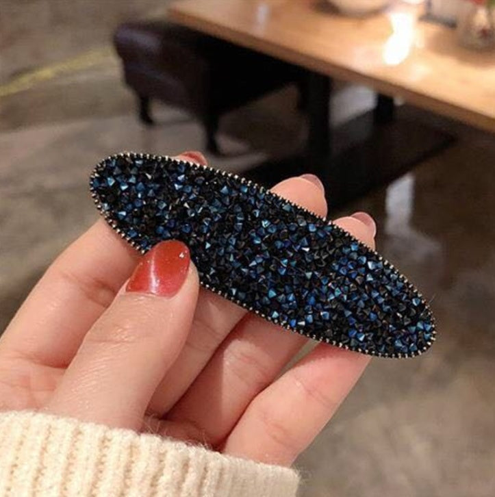 Geometric crystal rhinestone hair clip