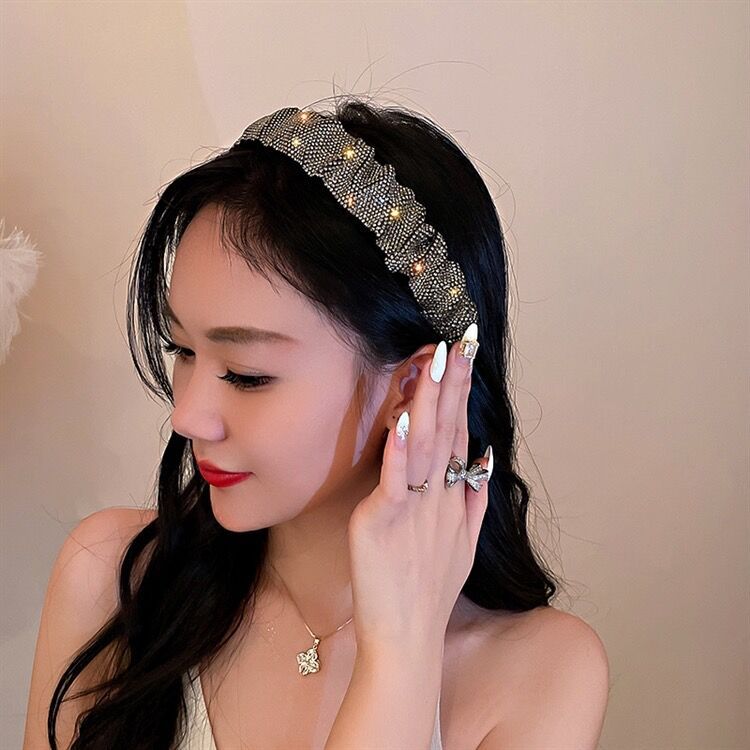 Rhinestone Headdress Women's Simple Hair Fixer Wide Headband