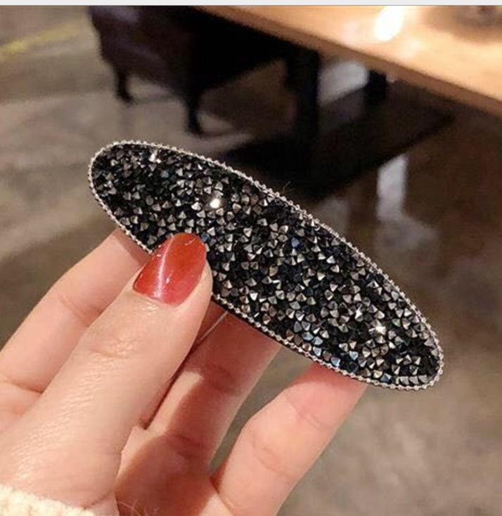 Geometric crystal rhinestone hair clip