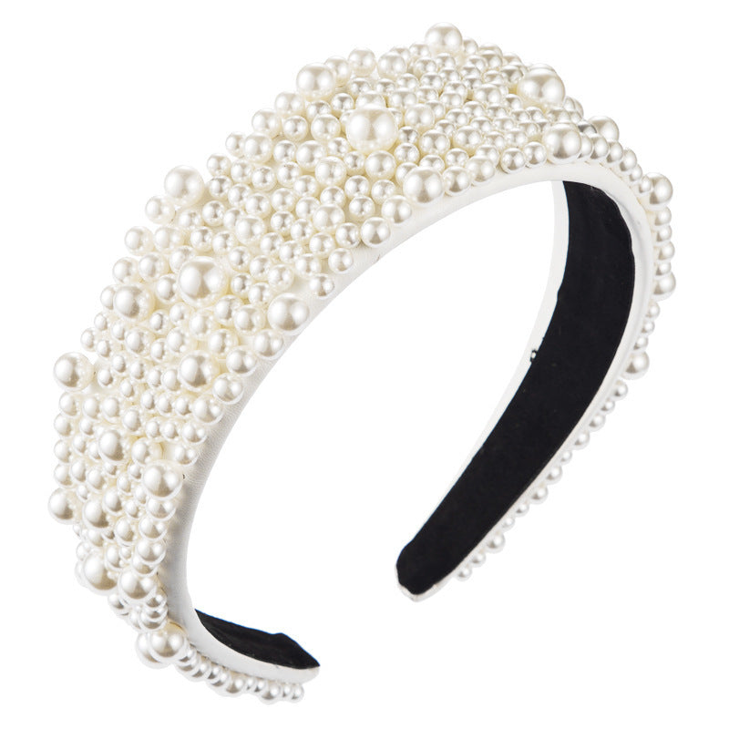Pearl Headband Headdress Wide Edge Hairband Hairpin