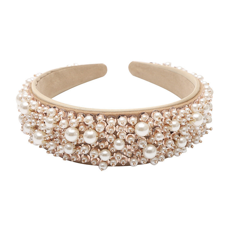 Pearl Headband Headdress Wide Edge Hairband Hairpin