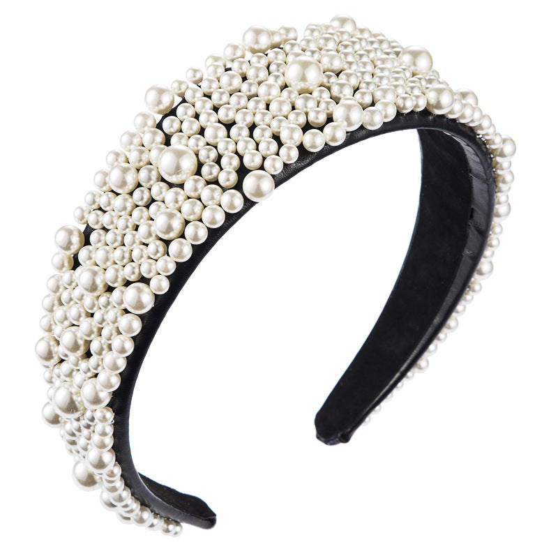 Pearl Headband Headdress Wide Edge Hairband Hairpin
