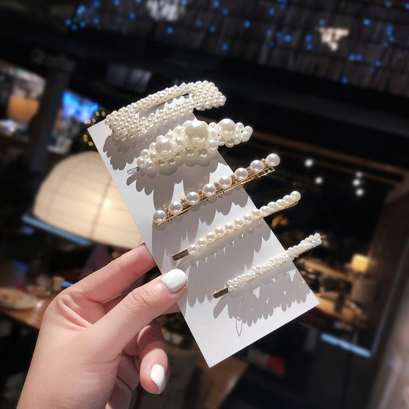 Elegant Pearl Hair Clip Set for Chic Side Styling