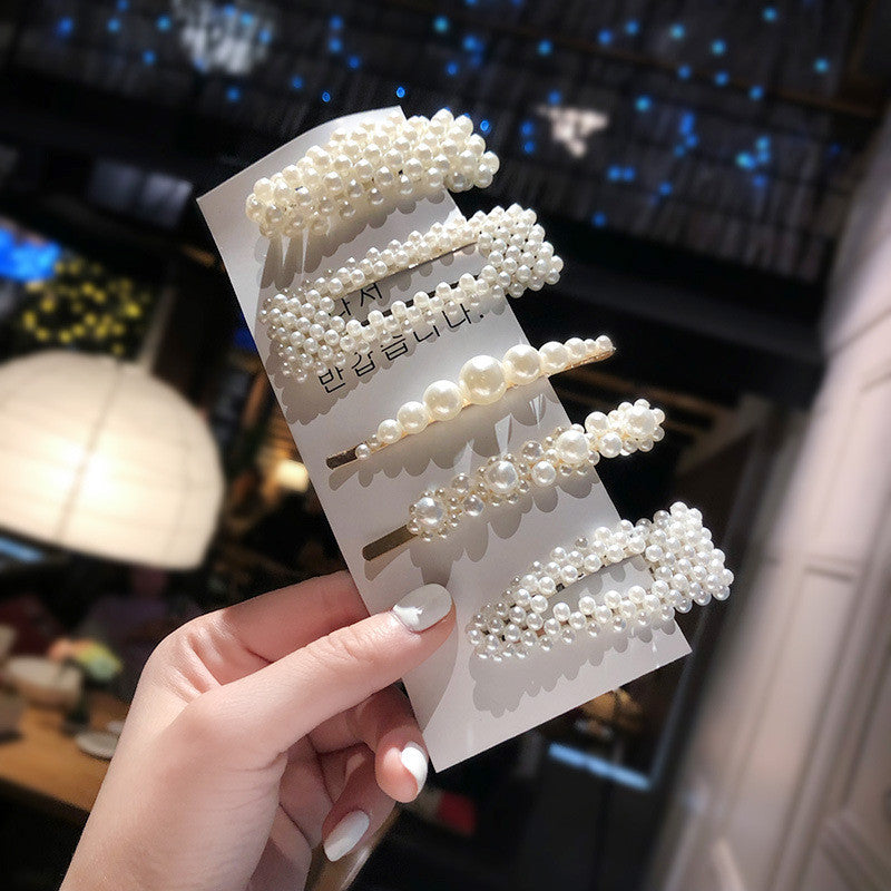 Elegant Pearl Hair Clip Set for Chic Side Styling