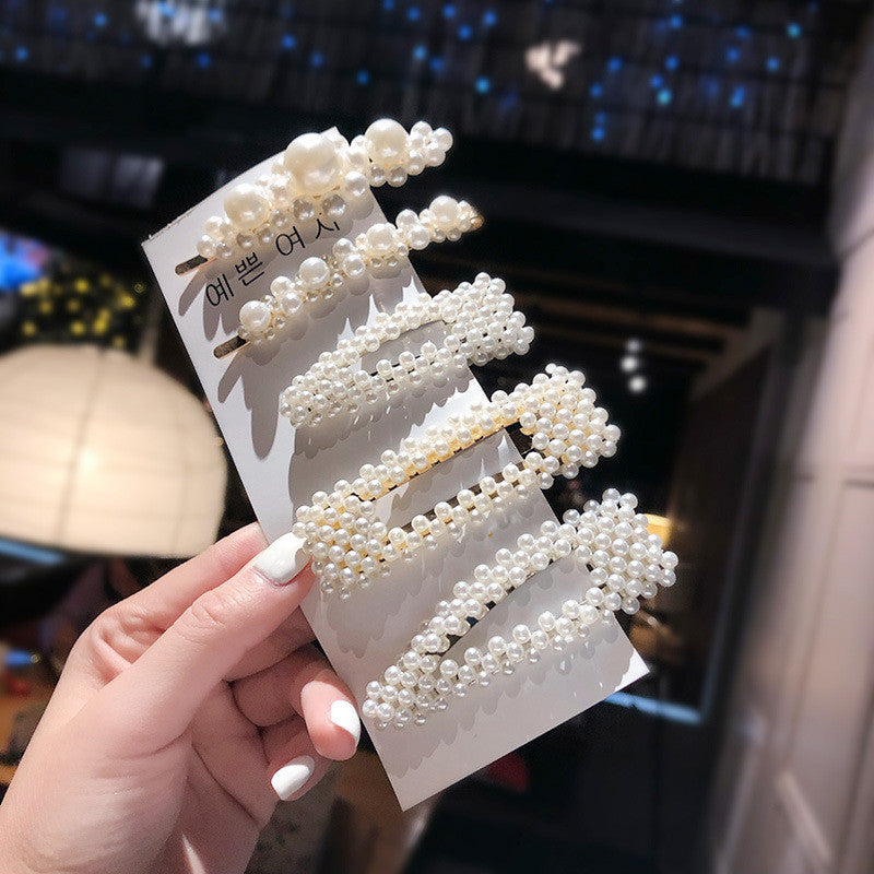 Elegant Pearl Hair Clip Set for Chic Side Styling