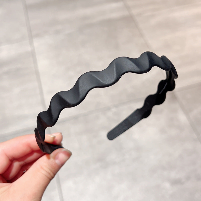Solid Matte Spray Painted Hair Band For Women's Wave Wash Face