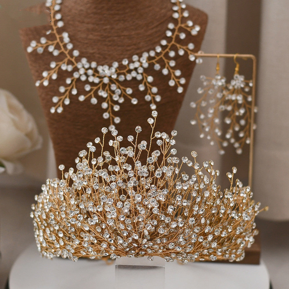 Handmade Crystal Bridal Crown – Elegant, Royal Wedding Look