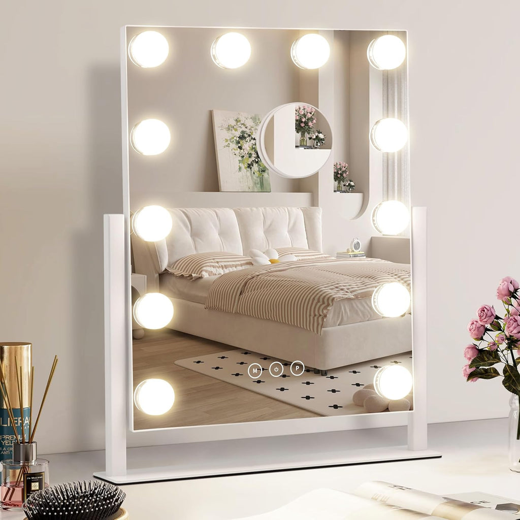 Tabletop Vanity Mirror With Built-in Light Bulb
