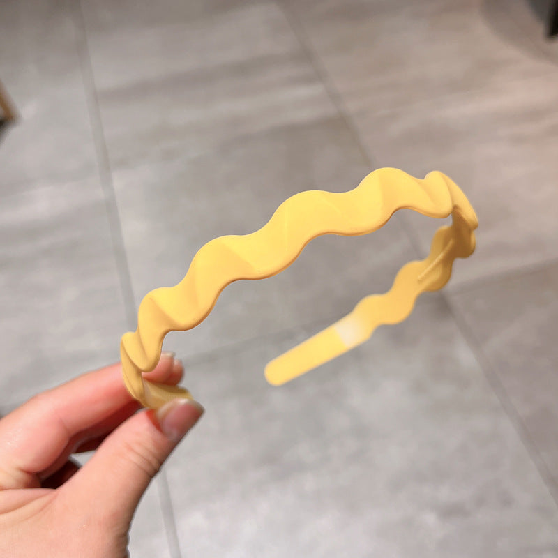 Solid Matte Spray Painted Hair Band For Women's Wave Wash Face