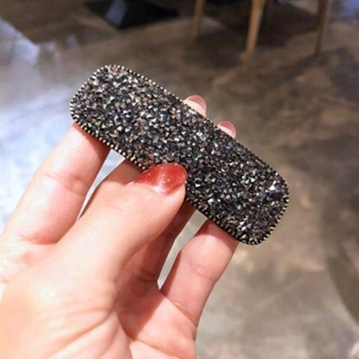 Geometric crystal rhinestone hair clip