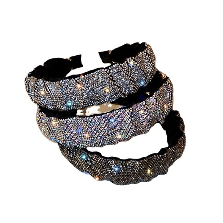 Rhinestone Headdress Women's Simple Hair Fixer Wide Headband