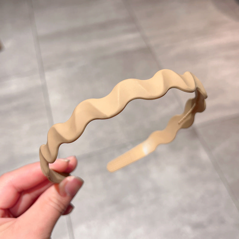 Solid Matte Spray Painted Hair Band For Women's Wave Wash Face