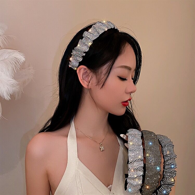 Rhinestone Headdress Women's Simple Hair Fixer Wide Headband