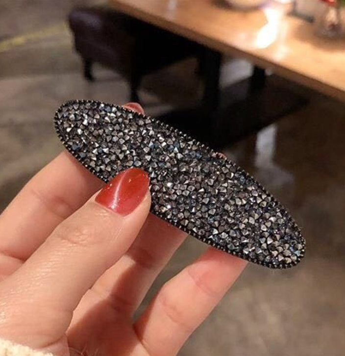 Geometric crystal rhinestone hair clip