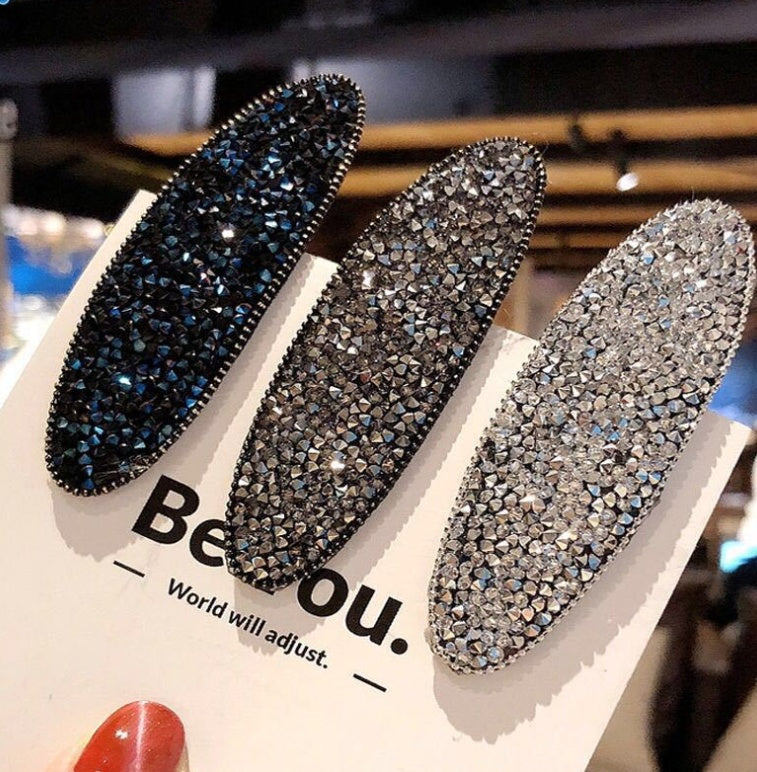 Geometric crystal rhinestone hair clip