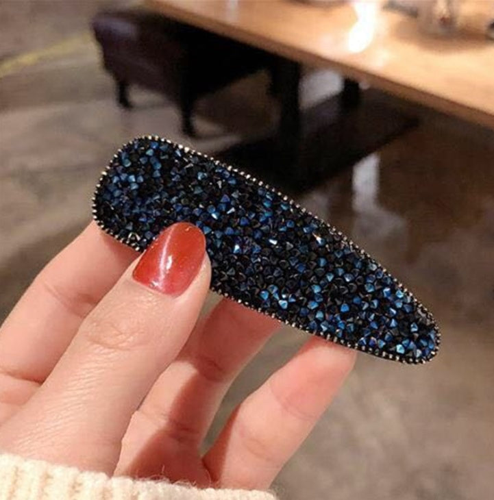 Geometric crystal rhinestone hair clip