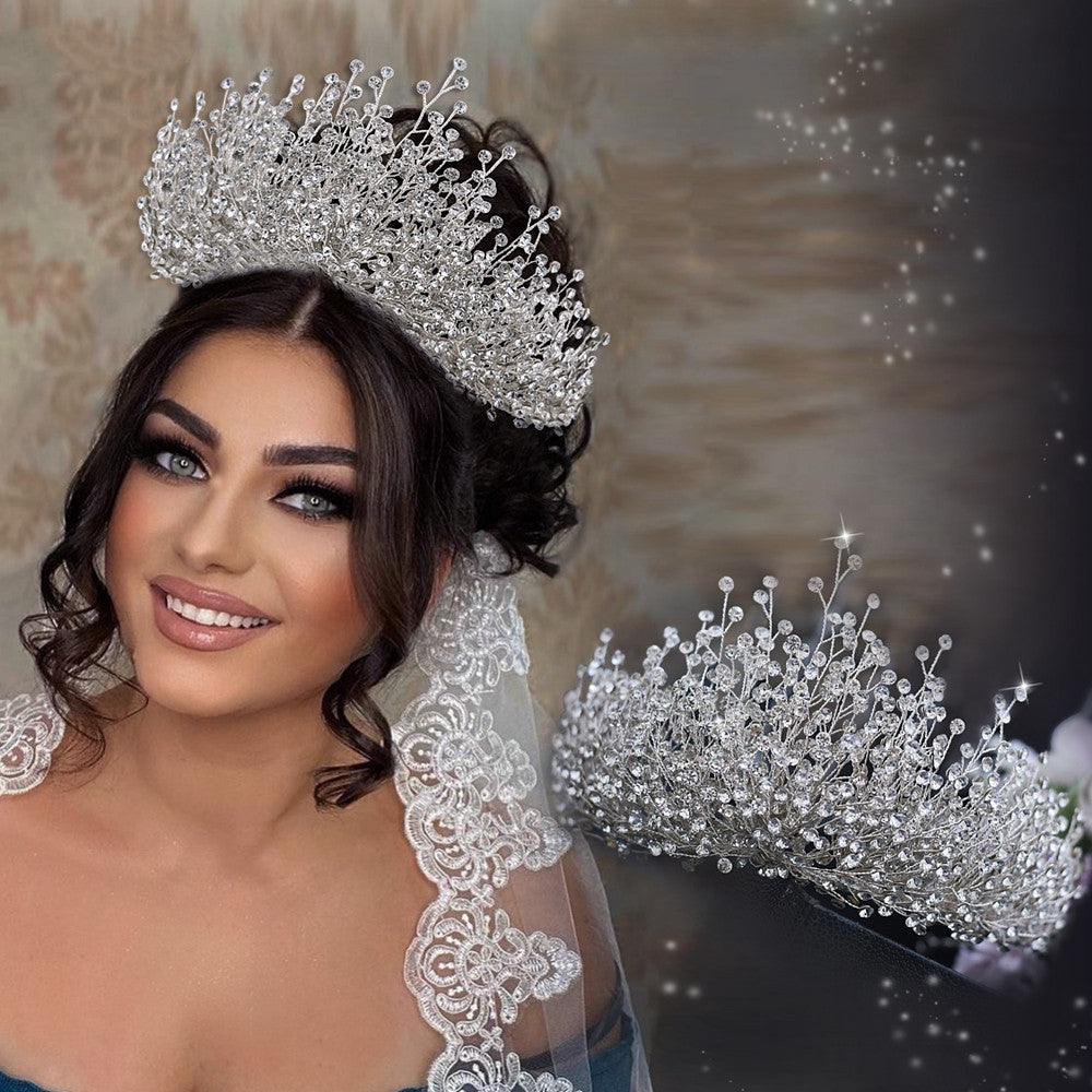 Handmade Crystal Bridal Crown – Elegant, Royal Wedding Look