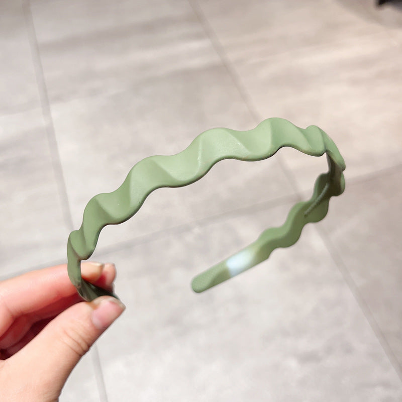 Solid Matte Spray Painted Hair Band For Women's Wave Wash Face
