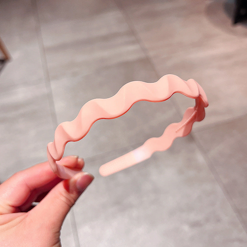 Solid Matte Spray Painted Hair Band For Women's Wave Wash Face