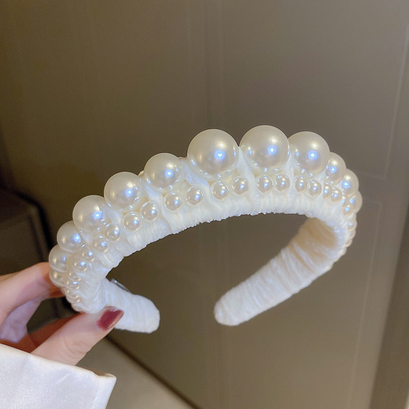 Vintage Pearl Flannel Headband Graceful And Fashionable Women