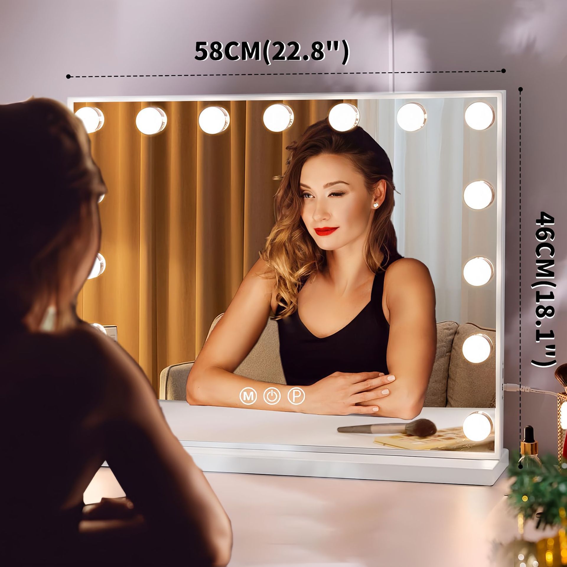Tabletop Vanity Mirror With Built-in Light Bulb
