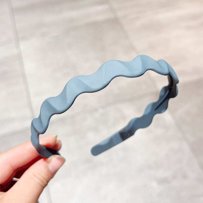 Solid Matte Spray Painted Hair Band For Women's Wave Wash Face