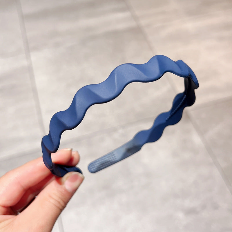 Solid Matte Spray Painted Hair Band For Women's Wave Wash Face