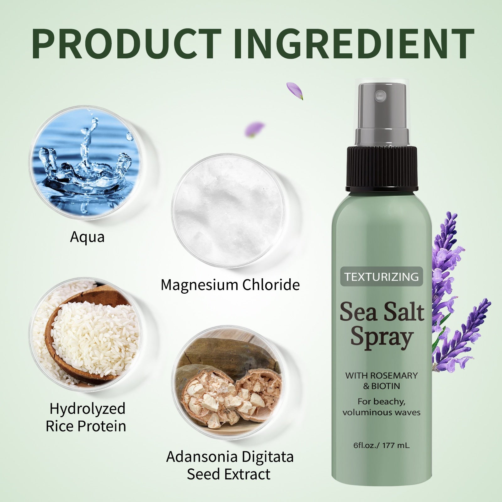 Rosemary Sea Salt Hair Spray for Soft, Fluffy Volume