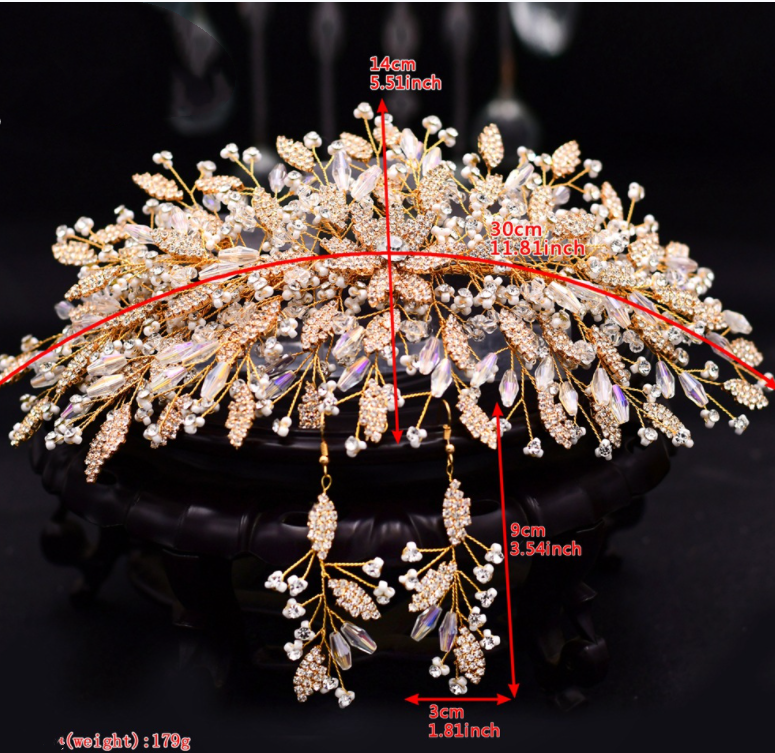 Golden Luxury Wedding Headpiece for Elegant Bridal Style